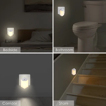 LED-Lys-Følsomme Sensor Stikket Nightlight 0,7 w AC110-220V EU/US Stik Baby Værelse Soveværelse Korridor Lampe