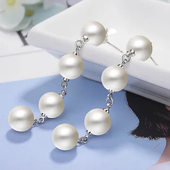 Jellystory Mode Øreringe med Naturlige Ferskvands Perle 925 Sølv Smykker til Kvinder Bryllup Part Gave Drop Ørering Engros