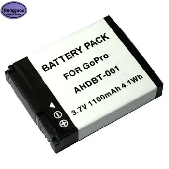 3,7 V 1100mAh 4.1 Wh AHDBT-001 Action Kamera Batteri Til GoPro Hero 1 2 AHDBT-001 Sport Kamera Batteri til Go Pro Tilbehør