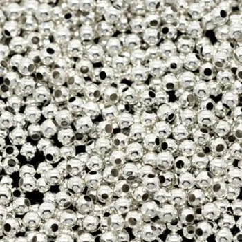 500Pcs Glat Silver Plated Round Metal Afstandsstykker Perler Perles DIY Smykker at Gøre 2mm