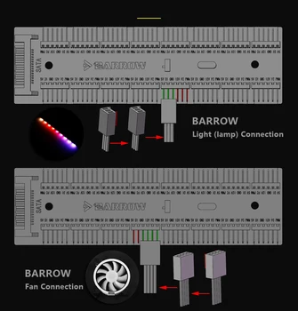 Barrow 16 vejs Fjernbetjening brug for 6PIN Fan Header / 5V RGB Lys Støtte Bundkort Aurora Synkronisere
