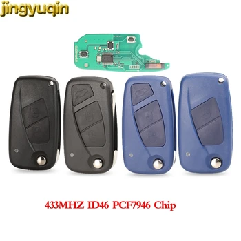 Jingyuqin Flip Fjernstyret Bil-Tasten 433MHZ PCF7946 ID46 Chip For Fiat 500 og Panda Punto Bravo Centrale Kontrol 2/3 Knapper