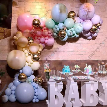 18Inch Stor Macaron Gul Blå Ballon Guirlande-Til Baby Brusebad Kid tillykke med Fødselsdagen Bryllupsdag Dekoration Globos Inflator