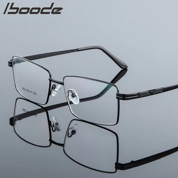 Iboode Mænd Titanium Legering Briller Frame Mode Mandlige Pladsen Ultralet Øje Nærsynethed Recept Briller Metal Frame Briller