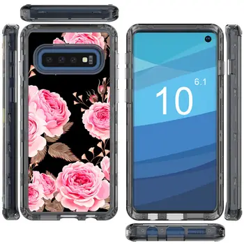 Marmor Kvinder Stødsikkert Gennemsigtig Phone case for Samsung Galaxy S10 Plus S10E Klart Flower Soft TPU Silikone Bumper Cover