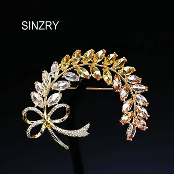 SINZRY elegante cubic zirconia sløjfeknude blomst som skinner brocher pin trendy tørklæde spænde smykker tilbehør til kvinder