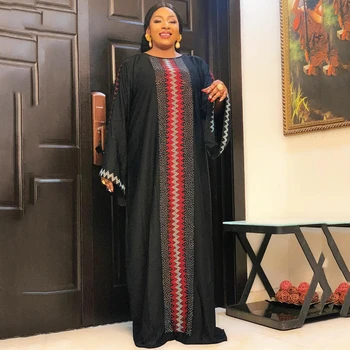 MD Muslimske Kaftan Abaya Kjole Kimono Kvinder Dubai tyrkisk Sten Islamisk Tøj Arabe Femme Afrikansk Kjortel Boubou Aften Kjoler