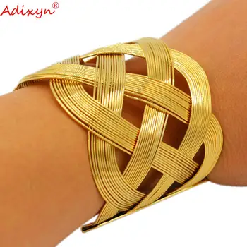 Adixyn Hånd Vævede Armbånd til Kvinder/Mænd Guld Farve Armbånd Smykker Afrikanske Middle East Nigeria Festival Gaver 102074