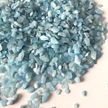 Engros 50g 2 Størrelsen Naturlige Rå Blå Akvamarin Crystal Grus Prøver Naturlig Krystal Sten og Krystaller