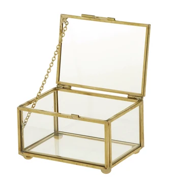 LBER Geometriske Glas Style Smykker Boks Tabel Beholder Til Visning af Smykker Souvenirs Hjem Dekoration Planter Container Ewelr