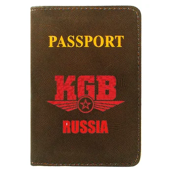 Retro Klassiske Rusland KGB Udskrivning Kvinder Mænd Passport Cover Læder Rejse-ID Kreditkort Indehaveren Lomme, Pung Tasker
