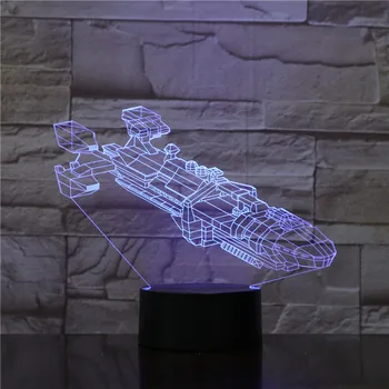 3D Visuel Cool fragtskib LED Nat Lys 7 Farver Skiftende Akryl Båd bordlampe USB-Belysning Børn Gaver Hjem Indretning 1752