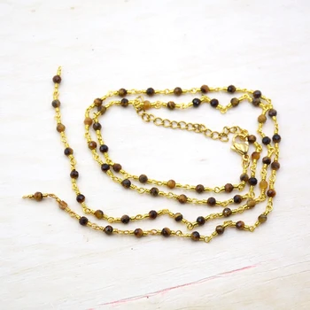 26inch naturlige perler, sten Rosenkrans Forgyldt Kæde Ufærdige Perle Wire Indpakket hånd lavet kæder for parfume flaske halskæde