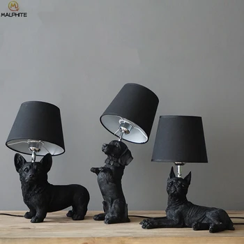 Kreative Dyr LED Bord lys Soveværelse sengelampe, Stue Harpiks Hunde bordlamper abajur para Hjem Deco-kampprogram
