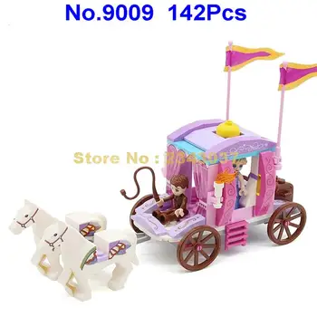 Gudi 142pcs alice pige princess royal carriage byggesten Toy