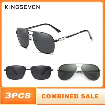 3PCS KINGSEVEN Brand Design Solbriller Mænd Polariseret Linse UV-Beskyttelse Kombineres Salg