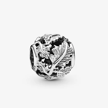 Volayer 925 Sterling Sølv Perler Gennembrudte Blade Charms passer Oprindelige Pandora Armbånd Kvinder DIY Smykker