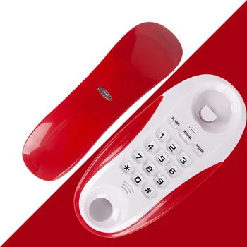 Enkel Trimline Telefon med Ledning Wall-Monteret Skrivebord, Telefon Fastnet med Pause/Genopkald/Flash for Kontor Selskab Hotel Hjem