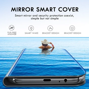Smart flip taske til Samsung Galaxy A21S Spejl protector Læder cover til Samsung Galax A21 S 21 S 21S samsun A21c dækker