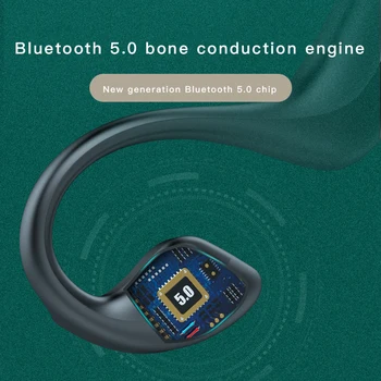 ALECUCI G-100 Bluetooth 5.1 Bone Conduction-Hovedtelefoner, Øre Trådløse Hovedtelefoner Sweatproof for Cykling Kører Kørsel