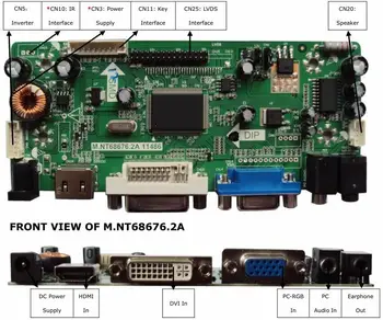 Yqwsyxl Control Board Monitor Kit for B140RW02 V0 V. 0 B140RW02 V1 V2 HDMI + DVI + VGA-LCD-LED-skærm-Controller Board-Driver
