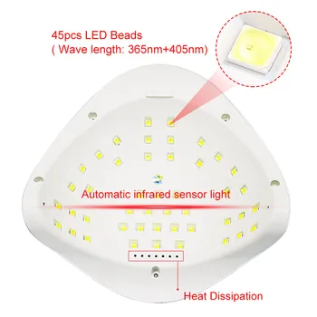 COMNAIL UV-LED Nail Lampe Manicure 80W Nail Dryer For Alle Nail Gel Polish Is Lampe Med LCD-Skærm Til Professionelle Nail Art For