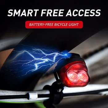 Magnetisk Induktion Cykel Lys Vandtæt 2 LED MTB Mountainbike Bageste Foran Hale Hjul Lys Med Indehaveren Cykel Tilbehør