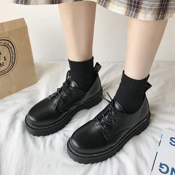 Women ' s British sko 2019 nye vilde tyk bund retro sort Japansk jk forår og efterår sko med nederdel