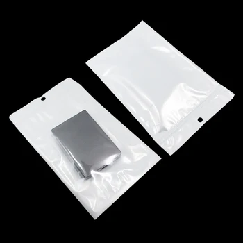 100Pcs 36 Størrelser Plast Zip-Lock Genlukkelig Emballage Pose med Euro Runde Hænge Hul Lynlås Opbevaringspose for Elektronik Pakke