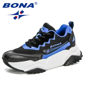 BONA 2020 Nye Designere Trendy Sneakers Kvinder Jogging Sko Undervisere snøre løbeskoene, Damer, Sport Sko Feminimo Fodtøj