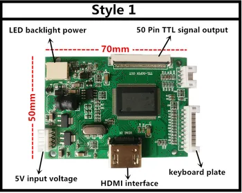 LCD-TTL LVDS Controller Board HDMI VGA 2AV 50 PIN-kode til AT070TN90 92 94 20000938-00Support Automatisk Raspberry Pi Driver yrelsen