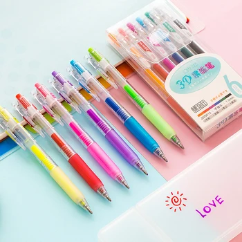 6/12 Farve Kreative 3D-Jelly Pen Sæt Søde DIY Maleri Gel Pen Bullet dagbog Farvede Penne Hånd Konto for Kontorartikler, skoleartikler