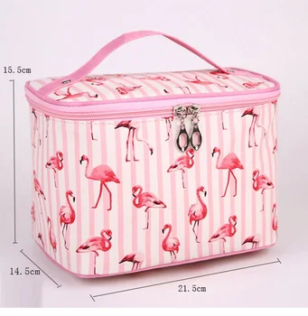 2019 Kvinder Søde Flamingo Cosmetic bag Stor Kapacitet Vandtæt Neceser Travel Organizer Makeup taske Toiletartikler opbevaringspose HLN01-D