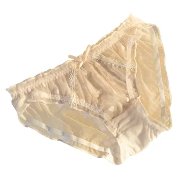 Sexet Japansk undertøj kvinders blonder åndbar trusser hip-up sommeren ren bomuld skridtet girly undertøj til damer