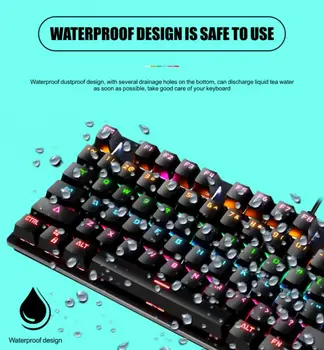 Wired Mekanisk Tastatur 87 Taster Professionel Gaming-Tastatur Til Bærbar Computer PC Vandtæt Ergonomisk Design
