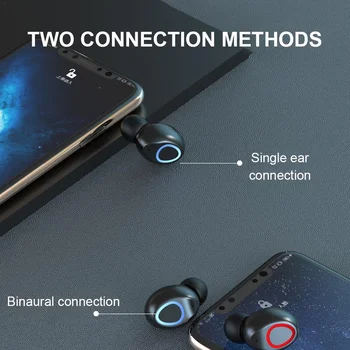 V10 Bærbar LED Skærm Mini Trådløse Bluetooth-5.0 In-Ear Øretelefon Touch Kontrol Ørestykke Komfortabel At Bære