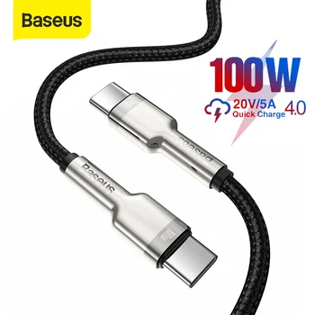 Baseus USB-C til USB Type C-Kabel USB-C PD 100W Hurtig Oplader Ledning USB-C Type C-Kabel Til Samsung S20 S10 Macbook Pro Type C-Kabel