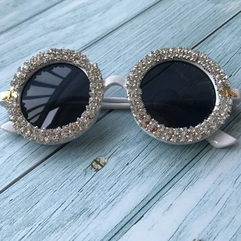 Kvinder Runde Diamant Solbriller Bier Søde Voksen-Brillerne Hvid Farve Sol Briller Fremme Brille UV400
