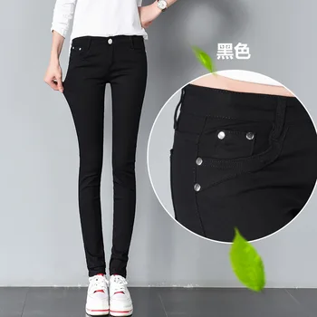 Candy Farve Skinny Jeans Kvinde koreanske Mode-Jeans Leggings til Kvinder Slim Denim Bukser Sort Hvid Pink Gul Rød Kaki Grøn