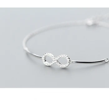 MloveAcc Mode 925 Sterling Sølv Uendelig Armbånd til Kvinder Brand Smykker Elsker nytår Gave