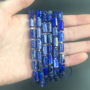 Naturlige Sten Perler Kolonne Form Lapis Lazuli Løs Spacer Perler Til gør det selv Smykker at Gøre Armbånd Halskæde Tilbehør 15