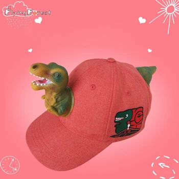 Foråret 3D Tyrannosaurus Broderi Flad Top Cap Børn Dinosaur Jul nytår Gave Dating Casual Mode Baseball Caps