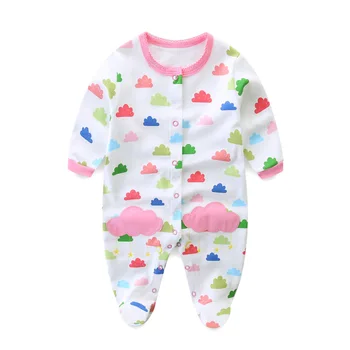 ZWY728 Baby Boy Tøj Spædbarn Sparkedragt med Lange Ærmer Kanin Print Søde Baby Pige Rompers Buksedragt Pyjamas Baby Tøj, der passer til Kroppen