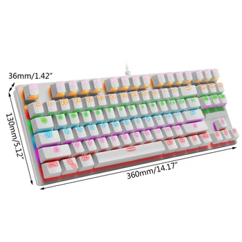 Mekaniske Tastatur 87 Taster Skifte Kablet Gaming-Tastaturer med RGB-Baggrundslys L4MD