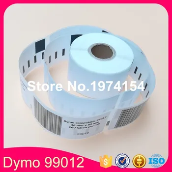 3 Ruller Dymo 99012 Kompatible Adresse Etiketter 450 Turbo 99012 Dymo etiketter 36 x 89 mm 260pcs