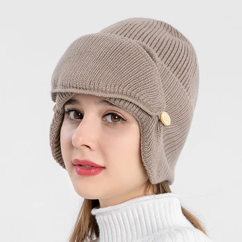 Unisex Fashion Vinter Bombefly hat Nye Piloter Briller, høreværn Hat Plus Velvet Lune Huer Strikket Uld Hat Hat med Maske