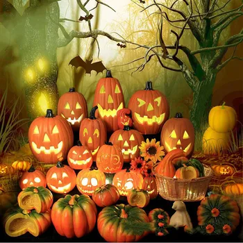 40# Halloween Græskar Led Lampe, Kreative Lanterne Hjem Rekvisitter Græskar Bar Rædsel Calabaza Rekvisitter Ghost Diy Part Dekorationer