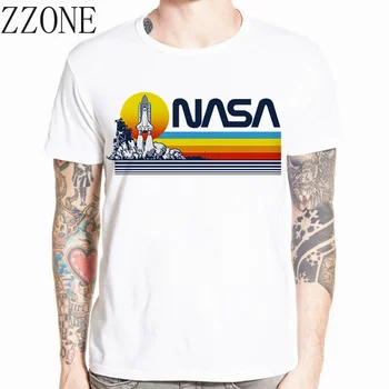 2020 Vintage Space Shuttle Agentur Sjove T-Shirt til Mænd, Ny Hvid Casual Homme Retro Univers Udforskning Tshirt Cool Geek T-shirt