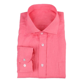 2021 Mænd Linned Skjorter Skræddersyet Pink Linned Skjorte, Der Er Skræddersyet Til At Køle Om Sommeren Herre Skjorter Til Mænd Regular Fit Skjorte Med Lange Ærmer