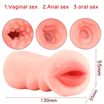 Skeden For Mænd Legetøj Sex Legetøj 4D Realistisk deepthroat Mandlige Masturbator Silikone Kunstig Vagina Munden Anal Oral Sex, Erotisk 2020